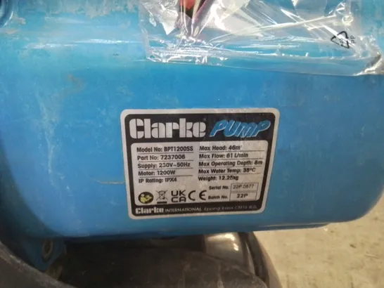 CLARKE BPT1200SS PUMP