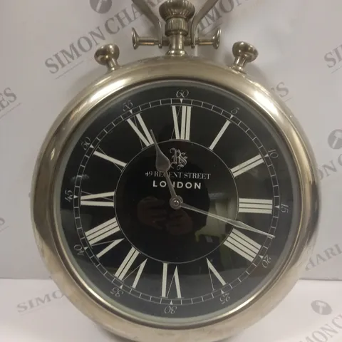 49 REGENT STREET LONDON OUTDOOR BLACK FACED WALL CLOCK