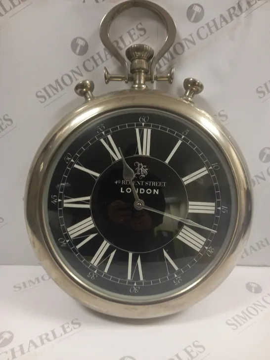 49 REGENT STREET LONDON OUTDOOR BLACK FACED WALL CLOCK