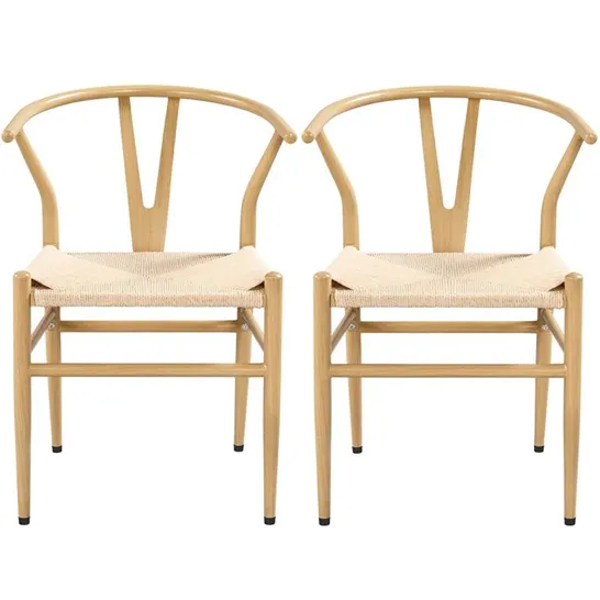 BOXED ALAMEA MODERN WEAVE ARM CHAIR - SET OF 2 (1 BOX)