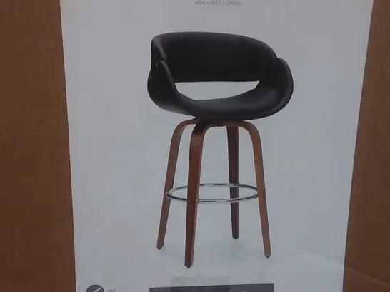 BOXED TORCELLO BAR STOOL IN BLACK PU LEATHER - H94 X W53 XD50 CM 