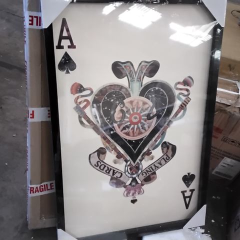 BOXED ACE OF SPADES PLAYING CARD COLLAGE GRAPHIC ART