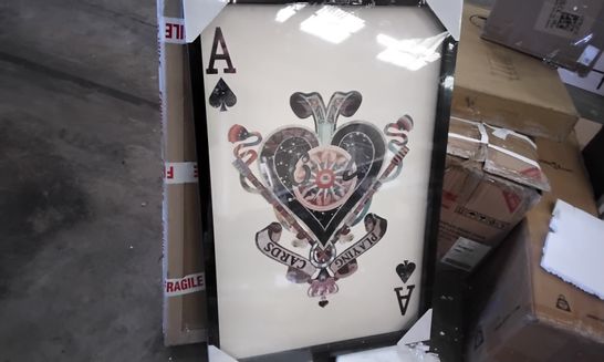 BOXED ACE OF SPADES PLAYING CARD COLLAGE GRAPHIC ART