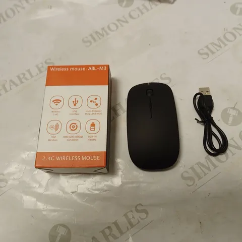 BOXED 2.4GHZ WIRELESS MOUSE - MODEL ABL-M3 WITH USB CABLE AND MANUAL