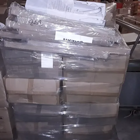 PALLET OF ASSORTED BATHROOM FITTING ITEMS TO INCLUDE 60CM GRAB BARS, 500MM BASINS AND DUAL FUNCTION SHOWER HEADS