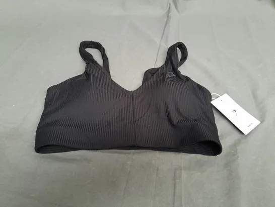 GYMSHARK RIBBED SPORTS BRA IN BLACK - SMALL