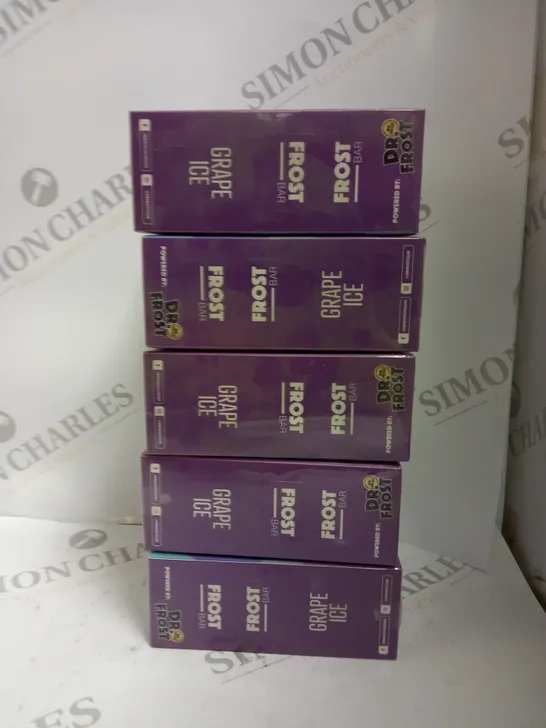 5 X BOXED SEALED (10 DISPOSABLES PER BOX) DR FROST FROST BAR DISPOSABLE VAPES - GRAPE ICE 