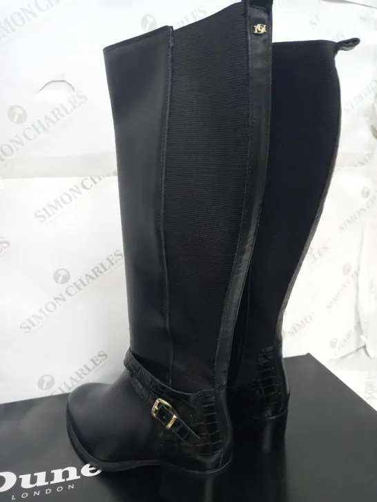 DUNE TILDING BOOT BLACK LEATHER SIZE 5 - BOXED 