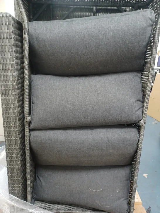 LARGE OUTDOOR WICKER FURNITURE SOFA BLACK- COLLECTION ONLY