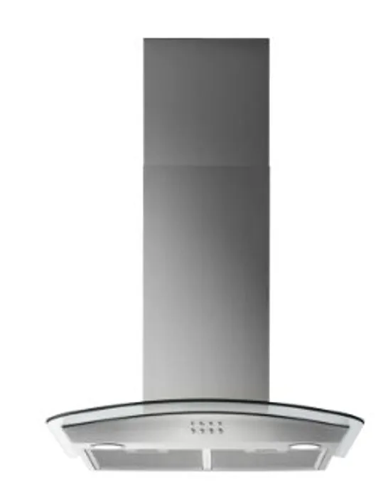 ZANUSSI STAINLESS STEEL CHIMNEY COOKER HOOD WITH CURVED GLASS MODEL ZFLX26A RRP £175