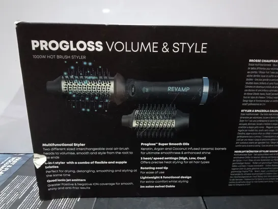 BOXED REVAMP PROGLOSS VOLUME & STYLER 1000W HOT BRUSH STYLER