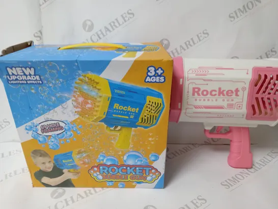 BOXED ROCKET BUBBLE GUN WITH 69 FOAMING HOLES