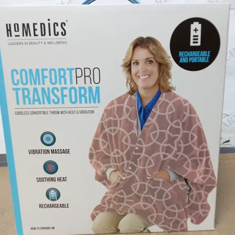 LOT OF 4 BOXED AS NEW HOMEDICS COMFORT PRO TRANSFORM CORDLESS HEATED THROWS