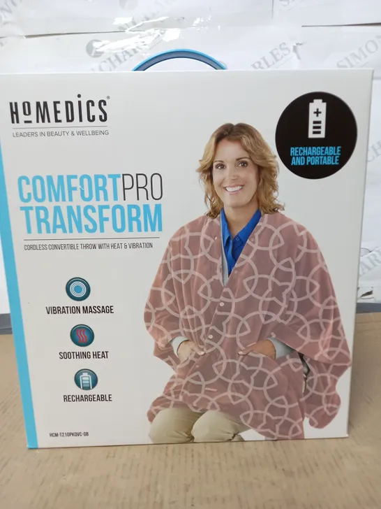 LOT OF 4 BOXED AS NEW HOMEDICS COMFORT PRO TRANSFORM CORDLESS HEATED THROWS