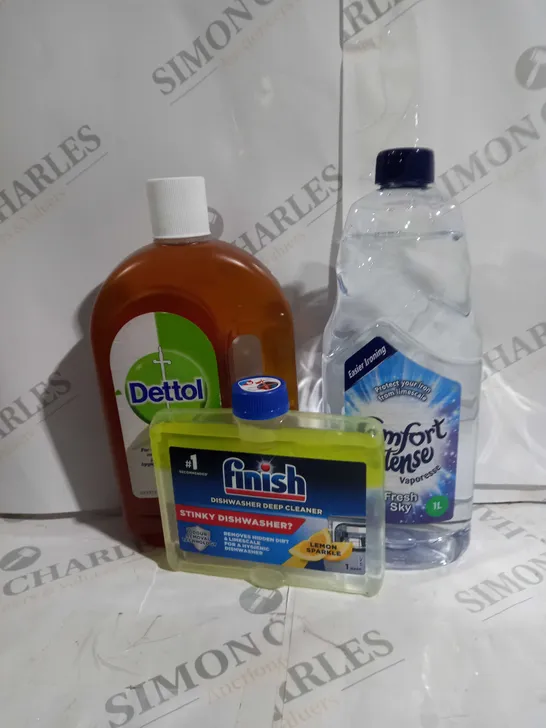 APPROX 15 HOUSEHOLD ITEMS TO INCLUDE DETTOL, FINISH, IRONING FLUID 