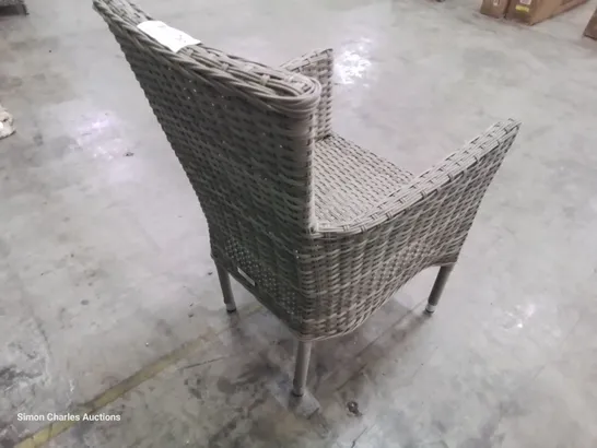 DESIGNER GREY RATTAN PATIO ARMCHAIR