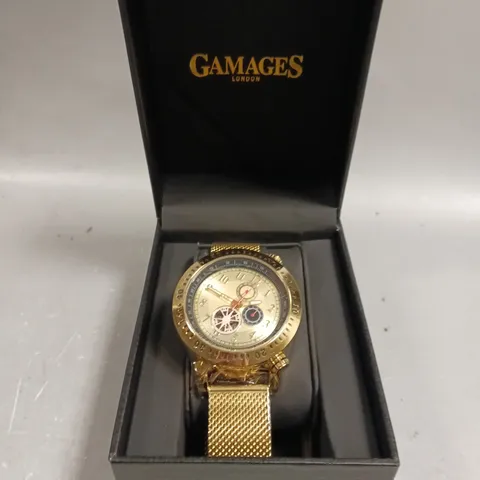 GAMAGES OF LONDON LIMITED EDITION HAND ASSEMBLED ASPECT TIMER AUTOMATIC GOLD