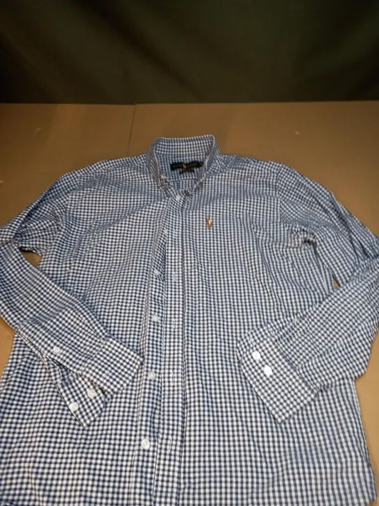 MENS POLO RALPH LAUREN CHEQUERED SHIRT SIZE M