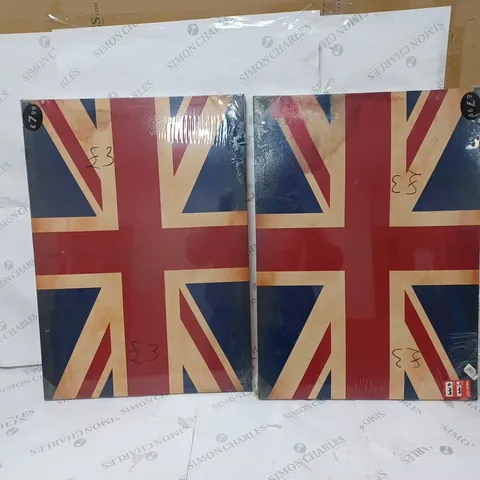 2 UNION JACK FLAG CANVASES 