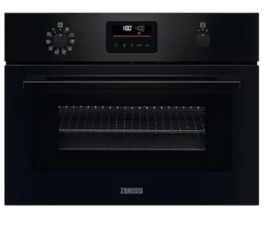 ZANUSSI SERIES 60 COOKQUICK ZVENM6K3 46CM HIGH, BUILT IN COMBINATION MICROWAVE OVEN - BLACK