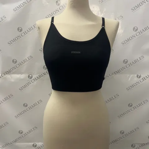 GYMSHARK LOGO SPORTS BRA IN BLACK SIZE M