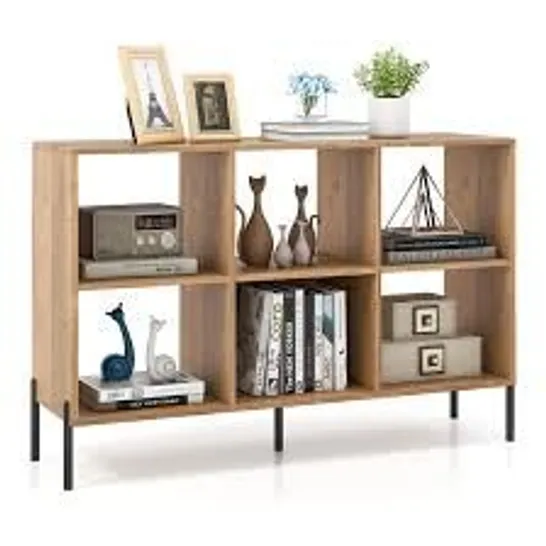 BOXED COSTWAY COSTWAY 6 CUBE STORAGE SHELF ORGANIZER BOOKCASE SQUARE CUBBY CABINET BEDROOM NATURAL