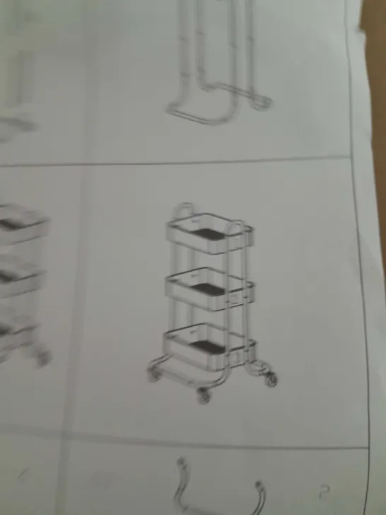 3-TIER METAL UTILITY CART