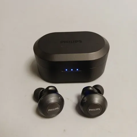 PHILLIPS WIRELESS IN-EAR BUDS NOISE CANCELLING IN BLACK WITH CHARGING CASE