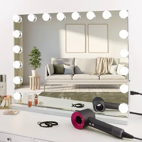 BOXED HOLLYWOOD STYLE 18 BULB MAKE-UP MIRROR 