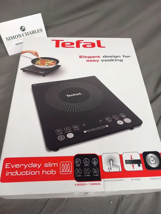 BOXED TEFAL EVERYDAY SLIM INDUCTION HOB WITH ONE MANUAL MODE AND SIX COOKING MODES