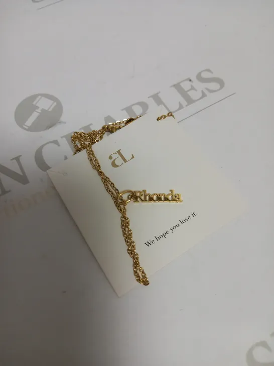 ABBOTT LYON GOLD EFFECT PERSONALISED 'RHONDA' CHAIN NECKLACE 