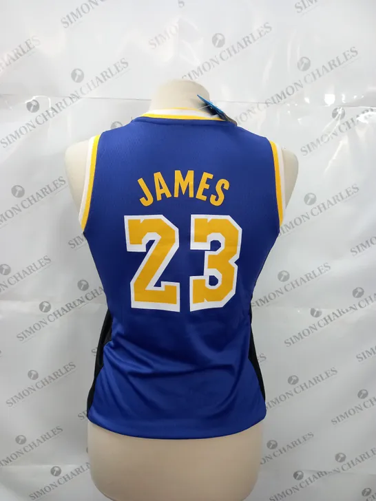 LA LAKERS JERSEY AND SHORTS WITH JAMES 23 SIZE M