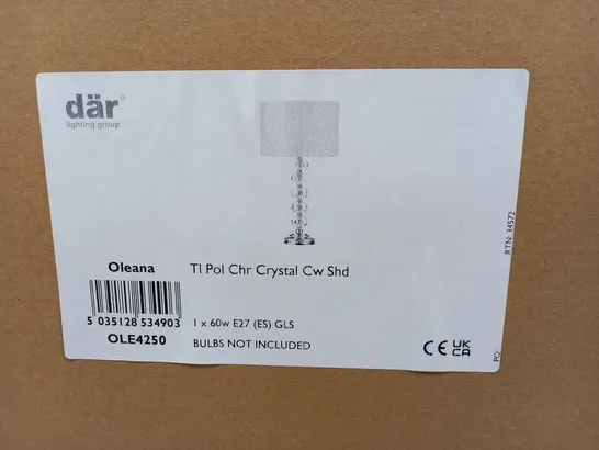 BOXED OLEANA FLOOR LAMPS POLISHED CHROME CRYSTAL WITH SHADE