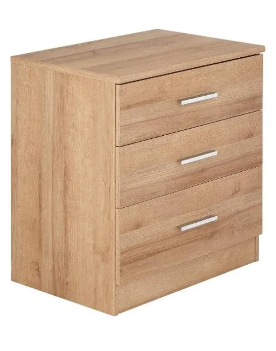 PANAMA 3 DRAWER WIDE BEDSIDE CABINET, GREY RRP £99.99