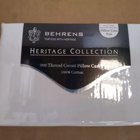 BOX CONTAINING 20 PACKS OF BEHRENS HERITAGE COLLECTION 200 THREAD COUNT 50×70CM PILLOW CASE PAIRS