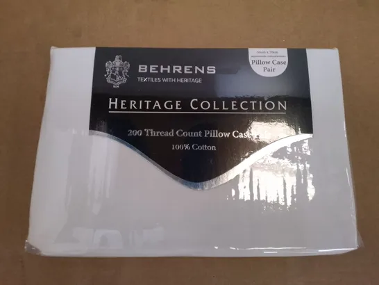 BOX CONTAINING 20 PACKS OF BEHRENS HERITAGE COLLECTION 200 THREAD COUNT 50×70CM PILLOW CASE PAIRS