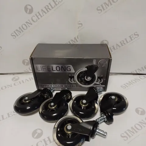 BOXED LIFELONG OFFICE CHAIR WHEELS - SET OF 5 