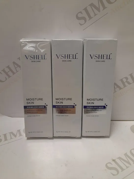 LOT OF 3 X 3G VSHELL SNAKE VENOM PEPTIDE ANTI-WRINKLE EYE CREAM