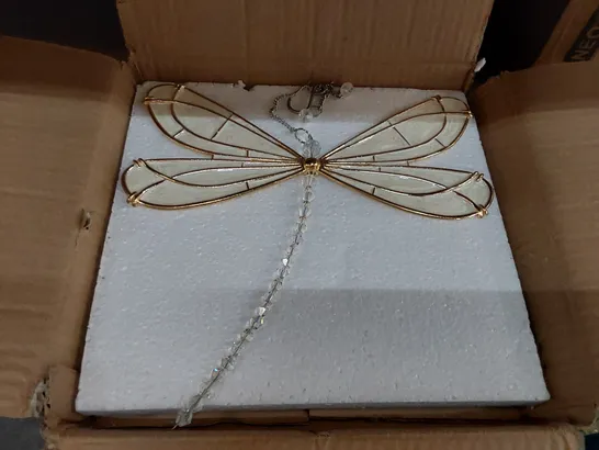 BOXED SET OF 2 CRYSTAL DRAGONFLY WALL DECOR PIECES (1 BOX)