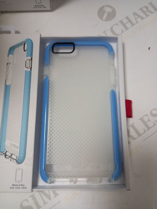 BOX OF APPROX 8 TECH21 IPHONE CASES - CLEAR/BLUE