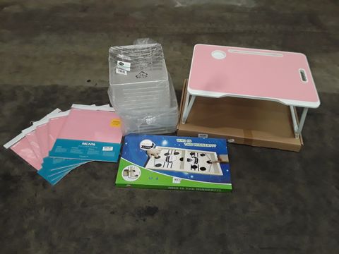 PALLET OF ASSORTED ITEMS TO INCLUDE: LAPTOP BED TABLES, CUTTING MATTS ETC