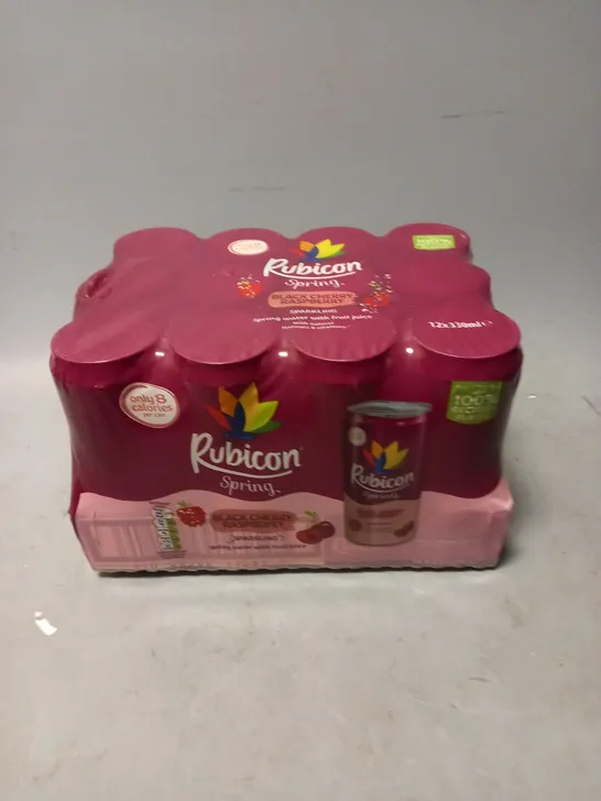 RUBICON SPARKLING WATER DRINKS - BLACKCURRANT & RASPBERRY - 12 X 330ML - COLLECTION ONLY 