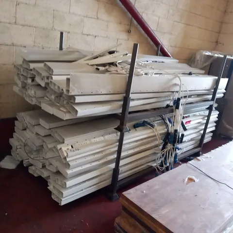 LARGE STILLAGE OF ASSORTED OVERHEAD ELECTRICAL LIGHT FITTINGS