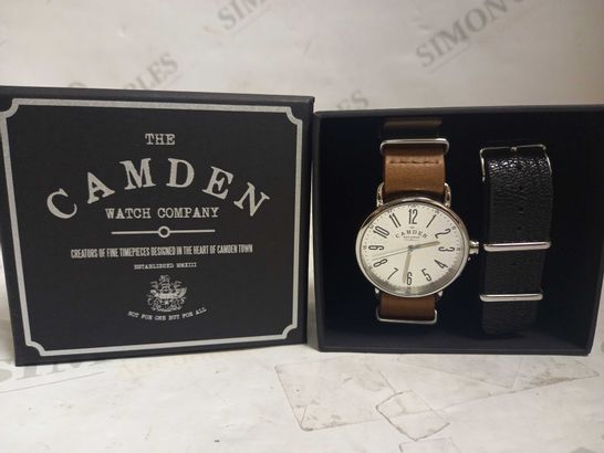 THE CAMDEN WATCH COMPANY NO 88 LEATHER STRAP WATCH WITH ALTERNATE LEATHER STRAP