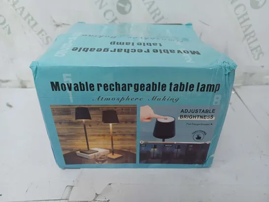 BOXED MOVABLE RECHARGEABLE TABLE LAMP