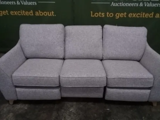 DESIGNER G PLAN MADE GREY FABRIC ELECTRIC RECLINING 3 SEATER SOFA