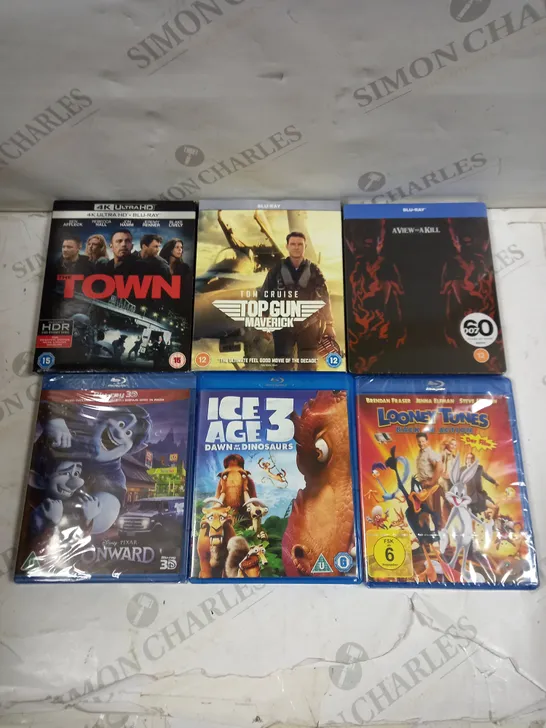 BOX OF APPROXIMATELY 15 ASSORTED DVDS & BLU RAYS TO INCLUDE DRIVE, A VIEW TO A KILL, THE GOONIES ETC