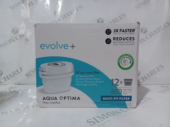 BOXED AQUA OPTIMA EVOLVE PLUS PACK OF 12 WATER FILTERS