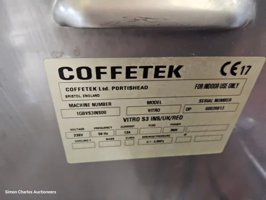 COFFEETEK VITRO S3 BEAN TO CUP COFFE MACHINE