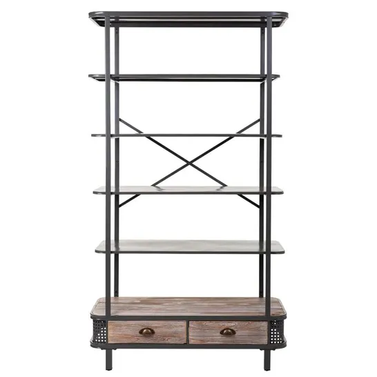 BOXED AARIEN 181cm H X 100cm IRON ETAGERE BOOKCASE (1 BOX)